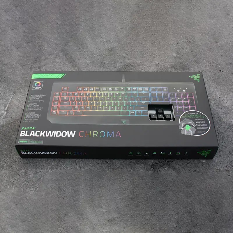 black printed keyboard box