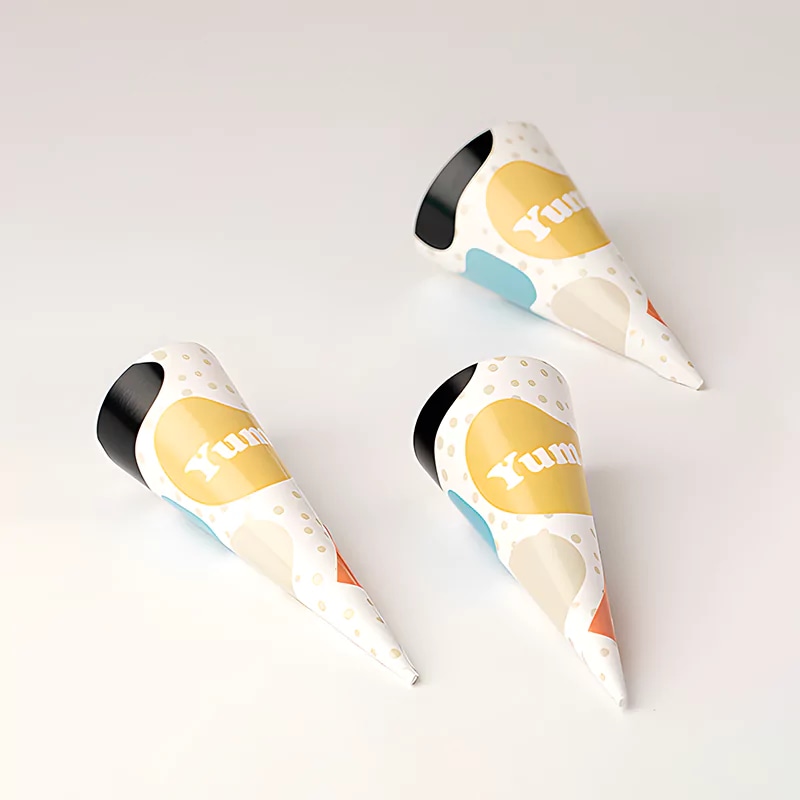 Cone Wrapping Custom Cone Sleeves Packaging for Ice Cream- Box Agency