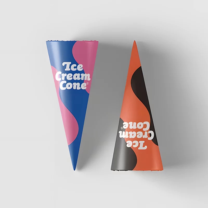 Cone Box Packaging Custom Cone Sleeves Packaging for Ice Cream- Box Agency