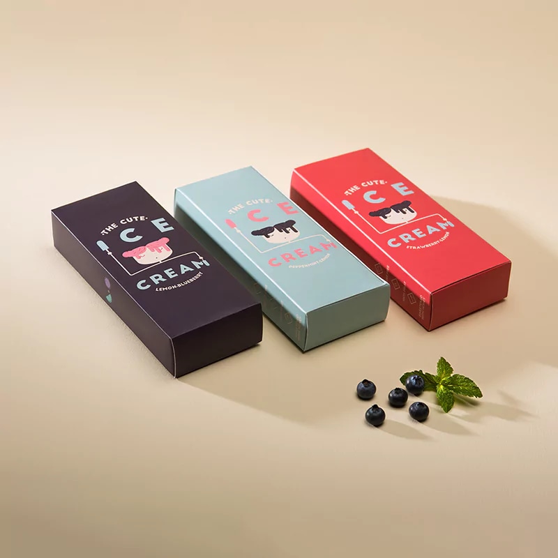 multiple colors ice cream boxes