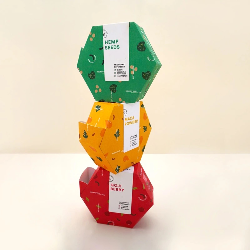 custom printed hexagon boxes