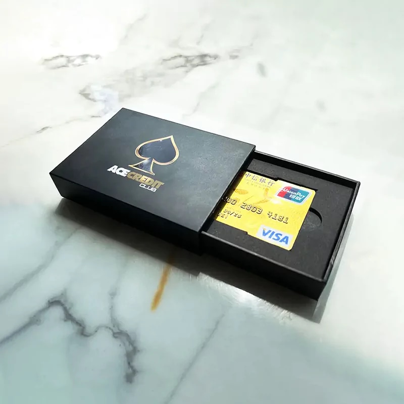 custom black gift card box