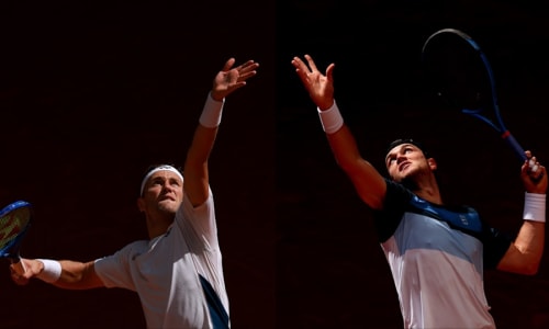 Casper Ruud under en grusturnering i 2025 i forberedelse til Roland Garros