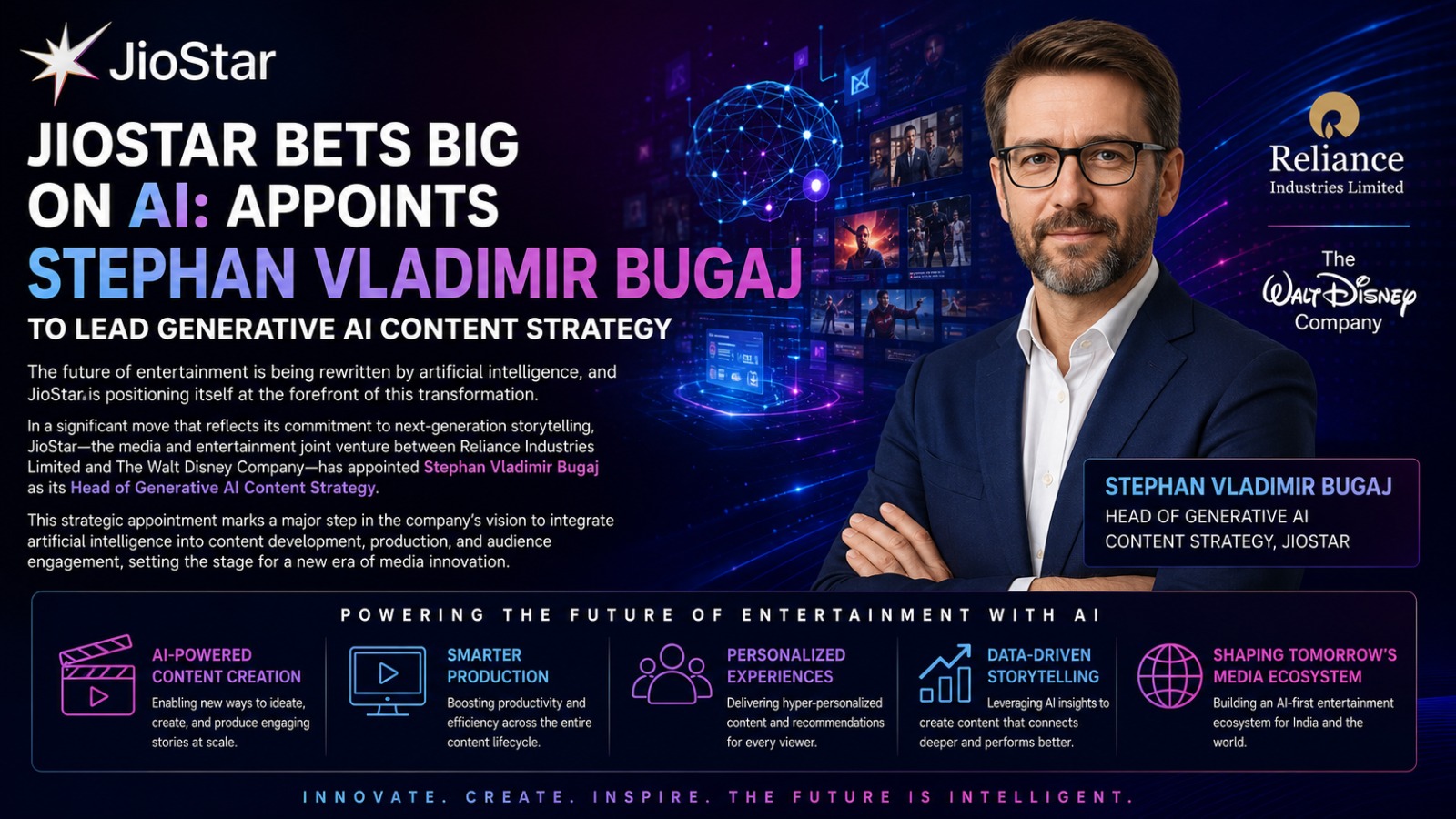 JioStar Bets Big on AI: Appoints Stephan Vladimir Bugaj to Lead Generative AI Content Strategy