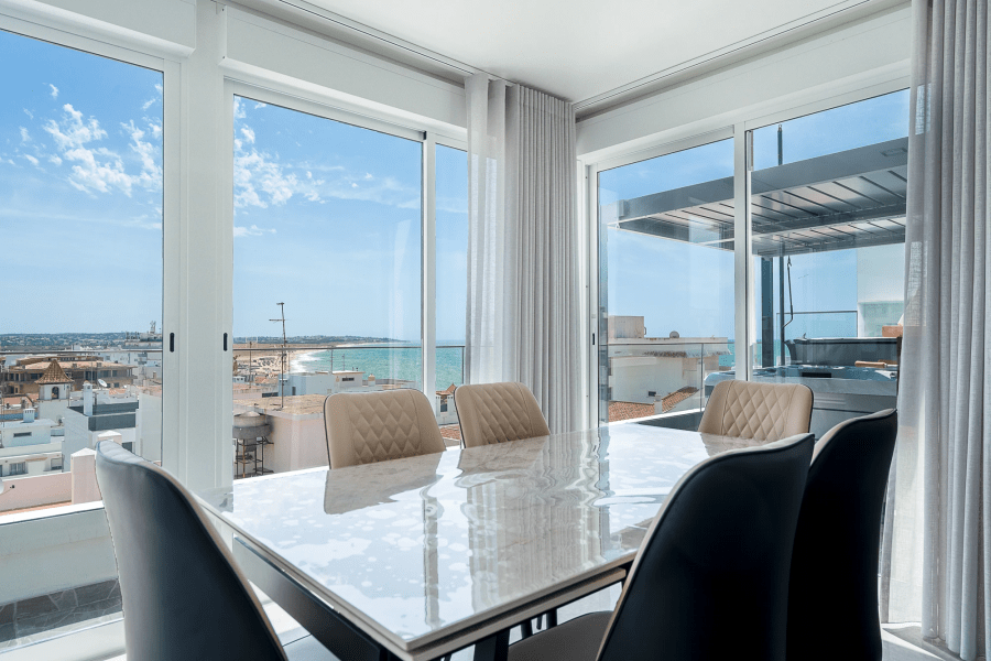 Private terrace spa overlooking the Algarve coast