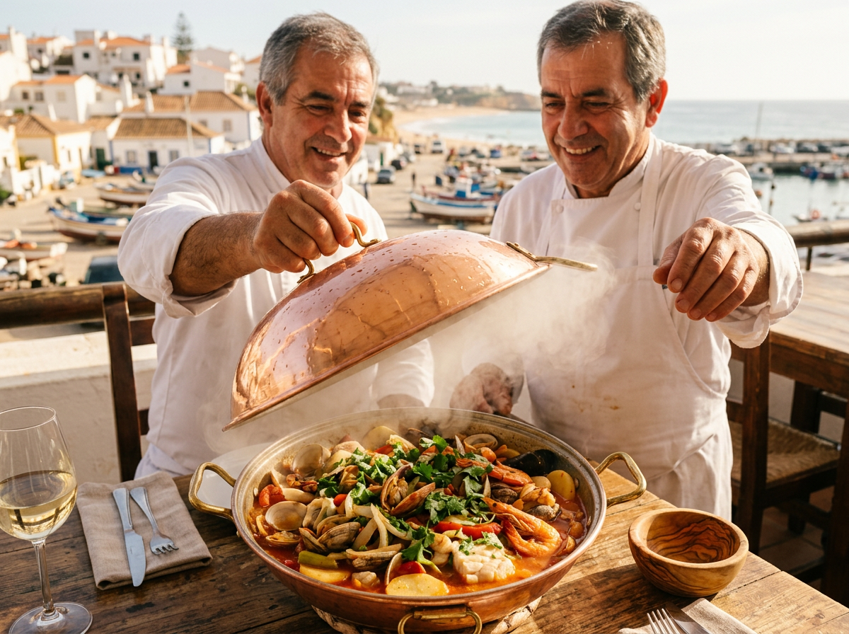 The copper pan reveals the Algarve in one fragrant moment