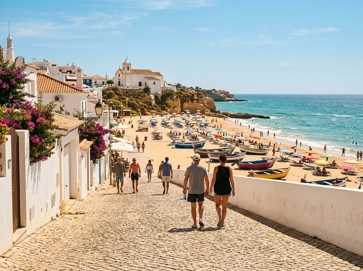 The easy coastal walk leads naturally toward fishermen’s beach and chapel.