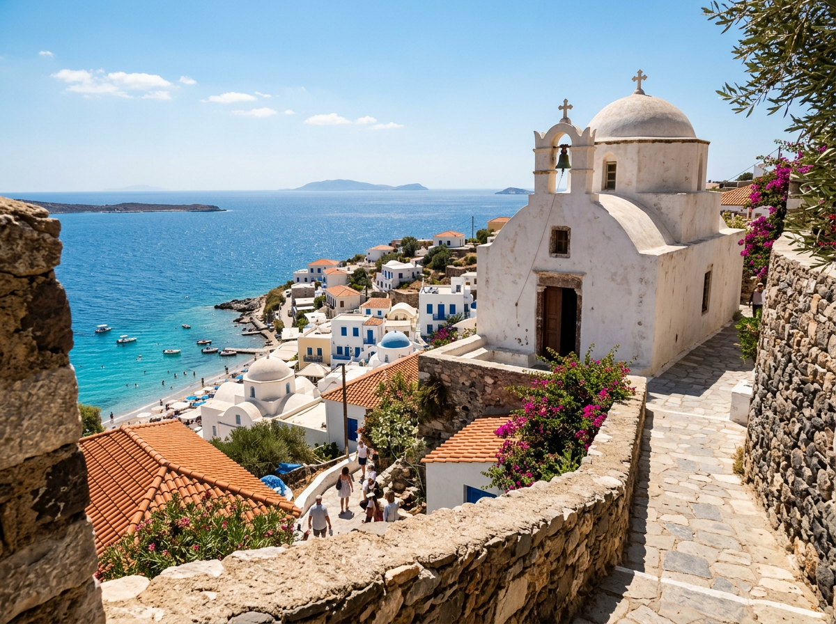 A small seaside chapel anchors the town’s memory and coastal identity.