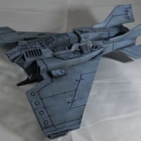 Drucchi Violet applied to the recesses and to create streaks over the panelling. 