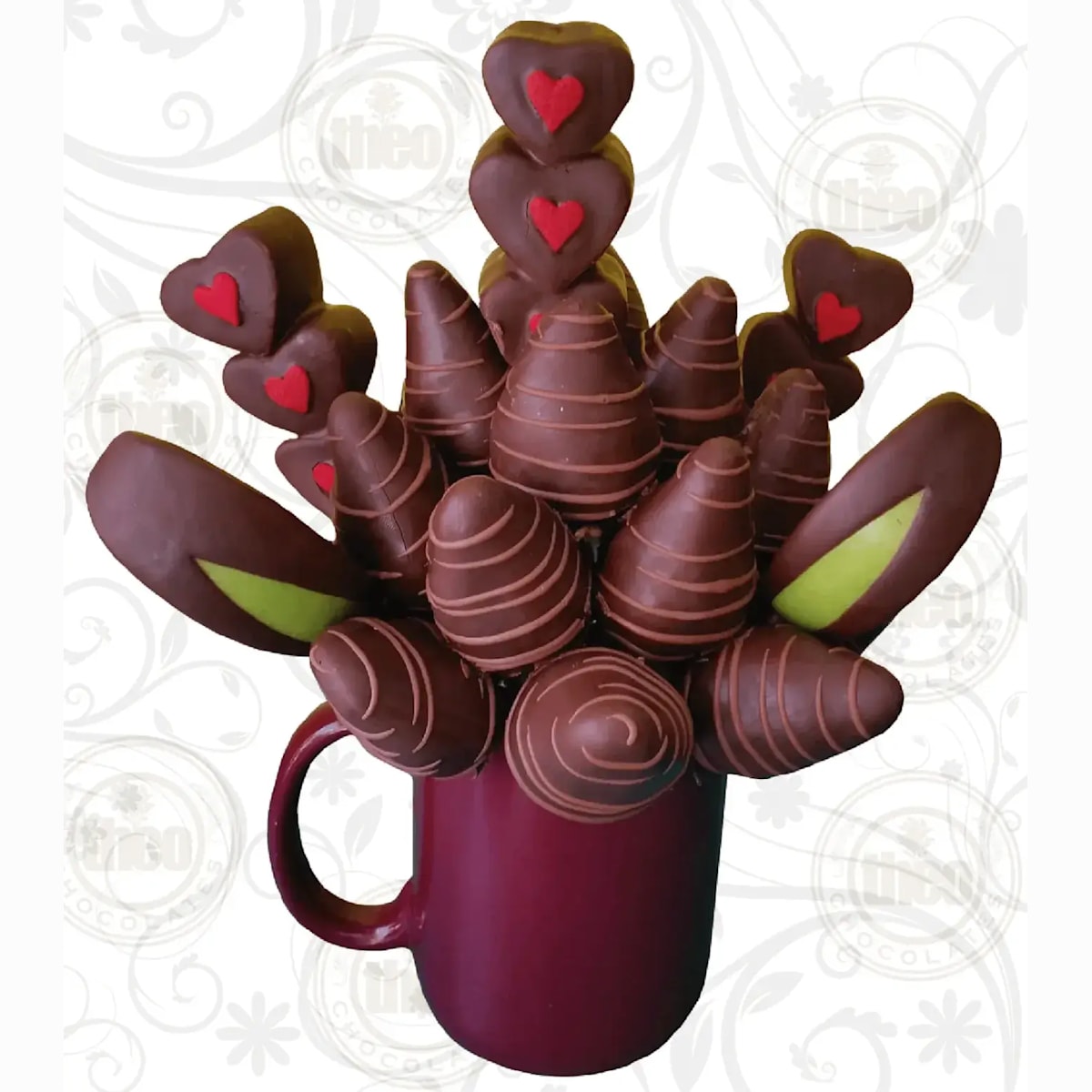 Arreglo de fresas con chocolate semi amargo