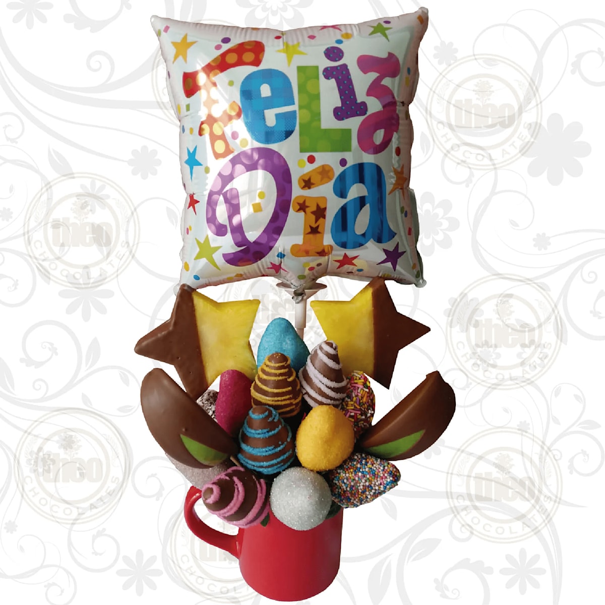 Arreglo frutal "Feliz día"