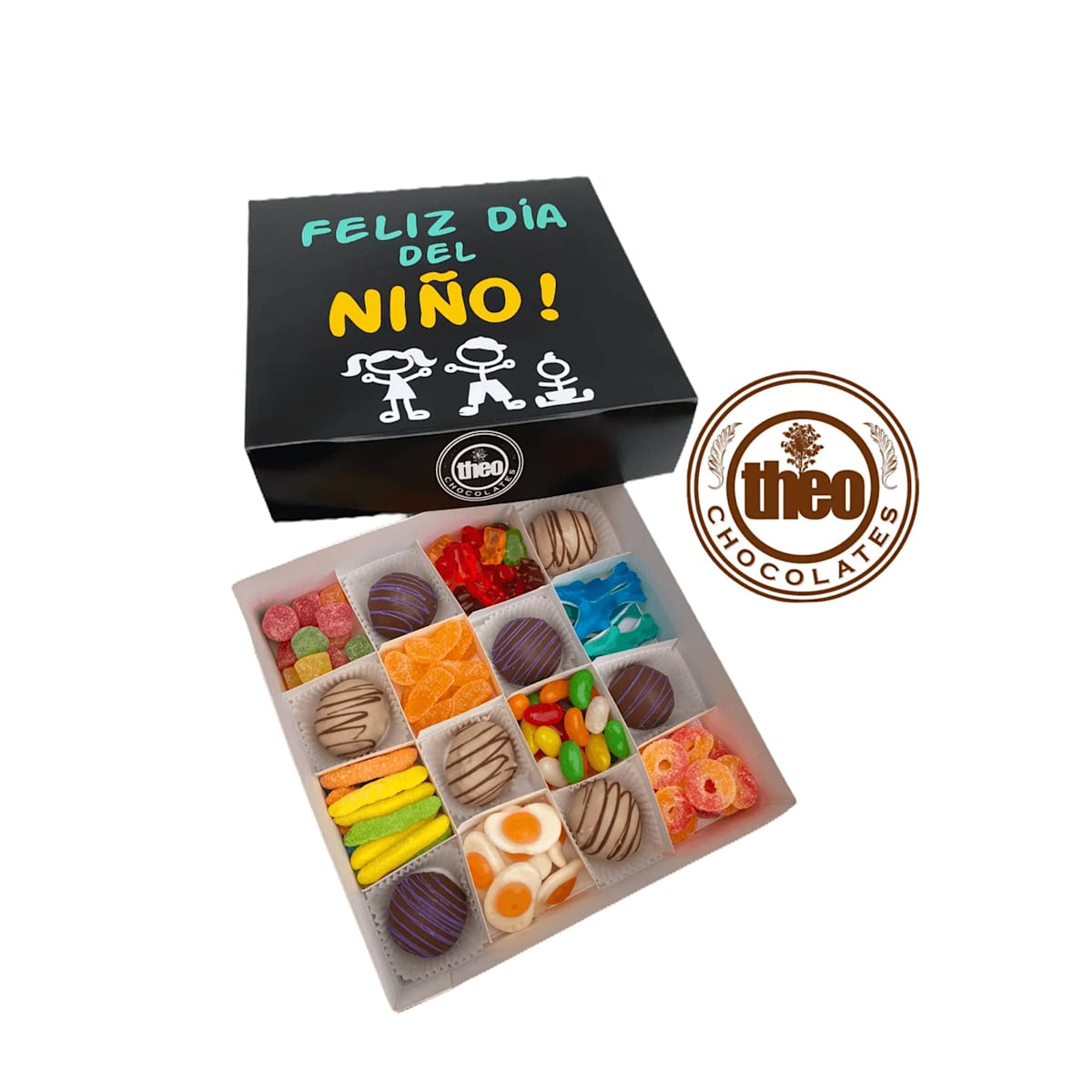 Caja con Bombones y Gomitas