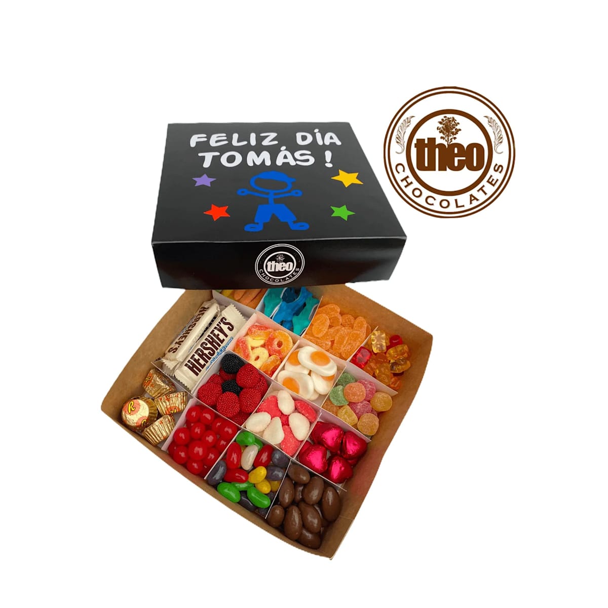 Caja con Gomitas y Chocolates
