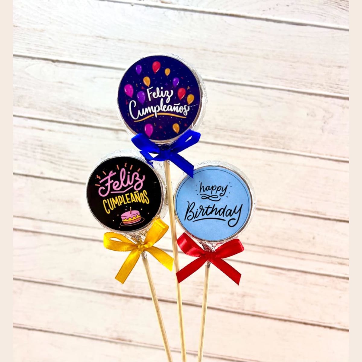 Pincho de chocolate "Feliz cumpleaños"