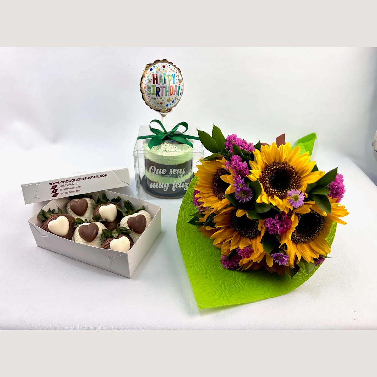 Combo girasoles + queque personal