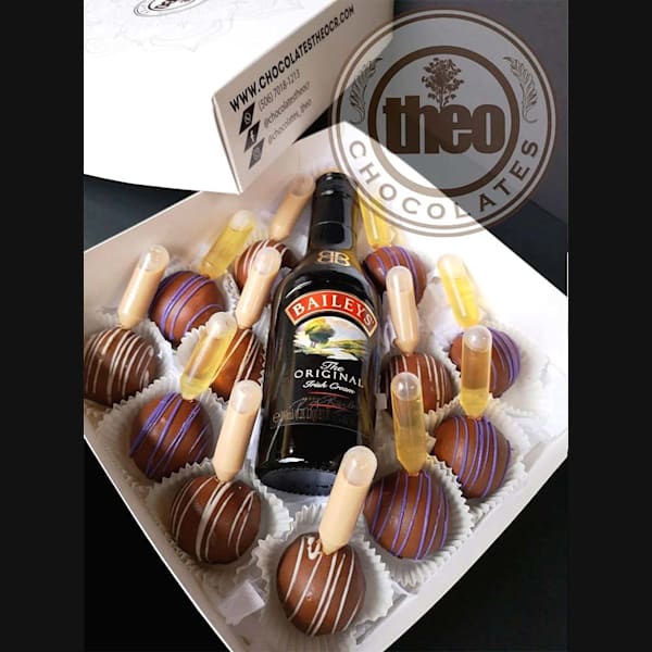 Caja bombones con shot + Baileys