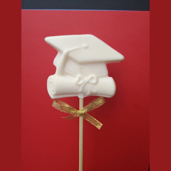 Paleta de chocolate de graduación en chocolate de blanco