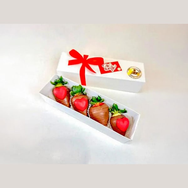 Caja 4 fresas con chocolate
