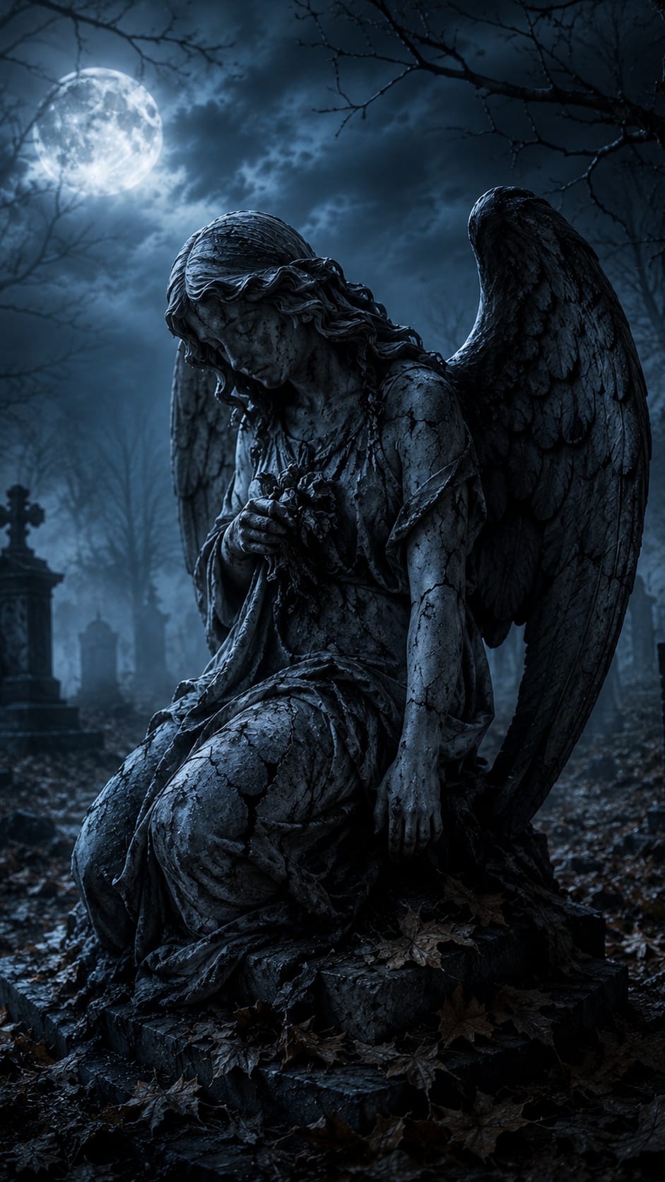 Angel Statue in a Graveyard