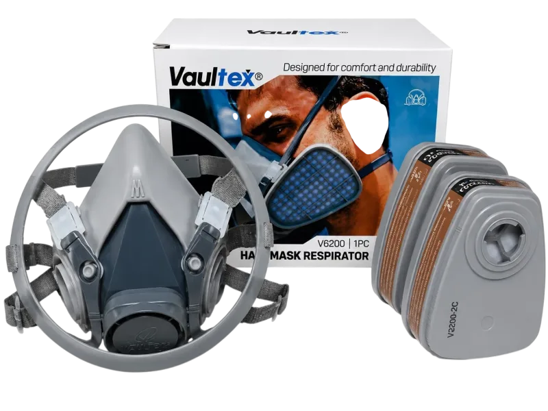 Vaultex V6200 Half Mask Respirator | Dual Filter Reusable Chemical Safety Mask Kenya