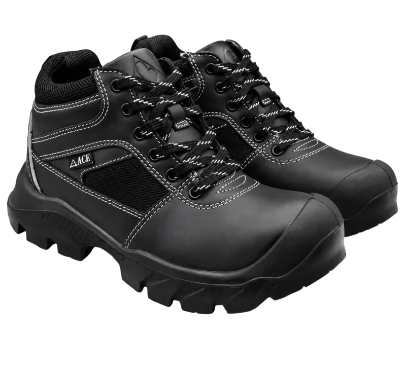 Ace Wolverine Steel Toe Safety Boots – Rugged Ankle-High Industrial Work Boots