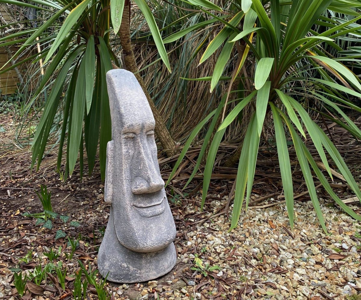 Large Easter Island Head stone garden ornament