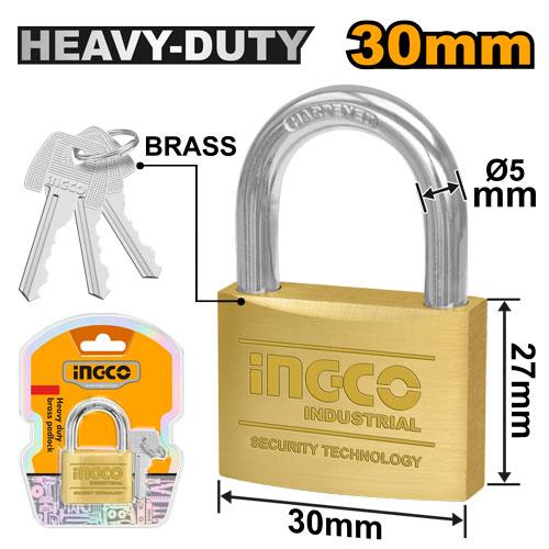 INGCO Heavy Duty Brass Padlock 30mm DBPL0302