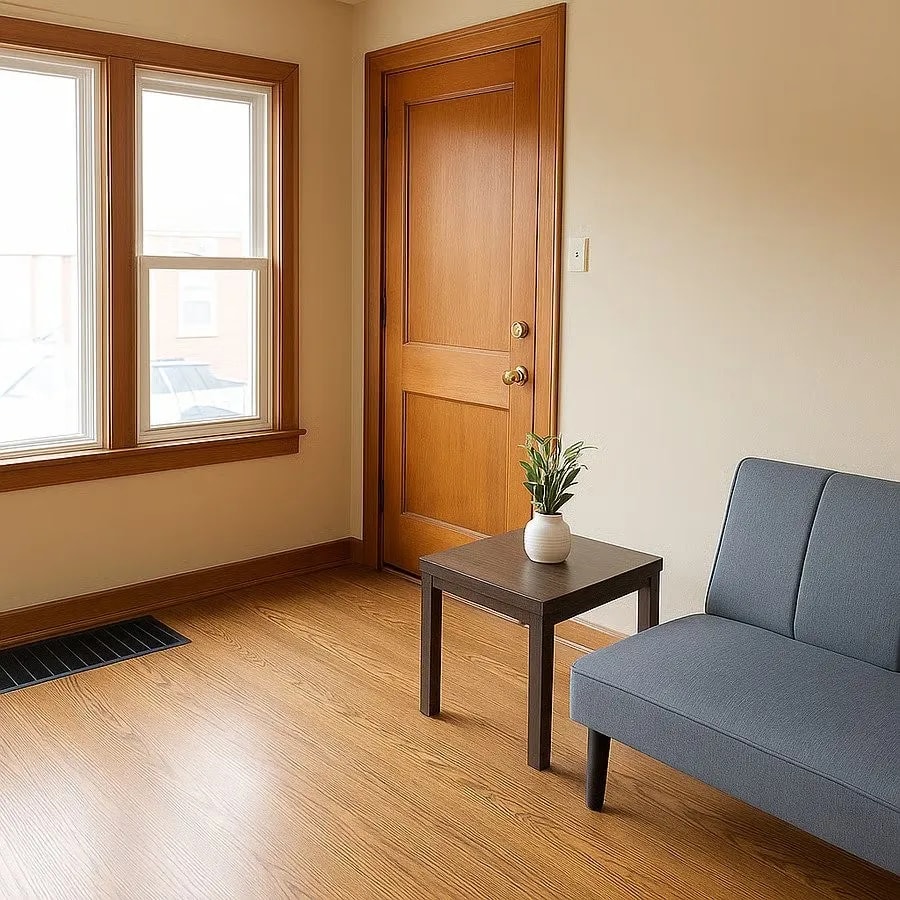 2 bedroom, 1 bathroom multi-family unit boasts hardwood floors interior