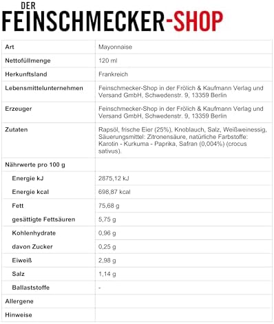 Vue 2 de Der Feinschmecker Safranmayonnaise Rouille