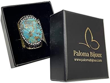 Vue 3 de Bague Ouverte Ajustable Pierre