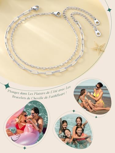 Vue 5 de Pcs Bracelets Cheville Femme