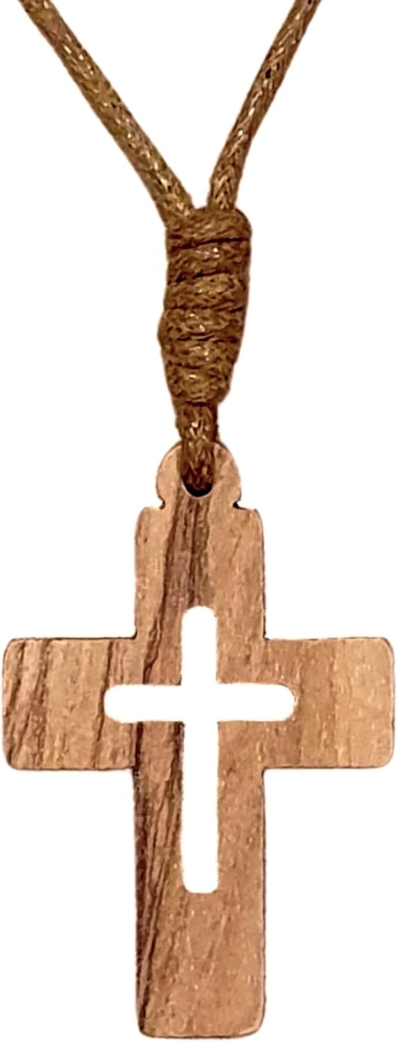 Collier Marron Avec Croix