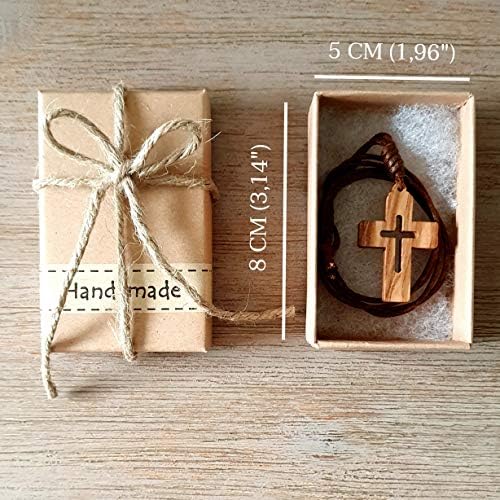 Vue 4 de Collier Marron Avec Croix
