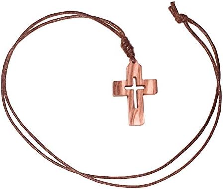 Vue 6 de Collier Marron Avec Croix