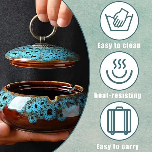 Vue 3 de Cendrier En Ceramique Avec