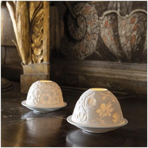 Vue 2 de Photophore Lithophanie Fleurs Majestueuses