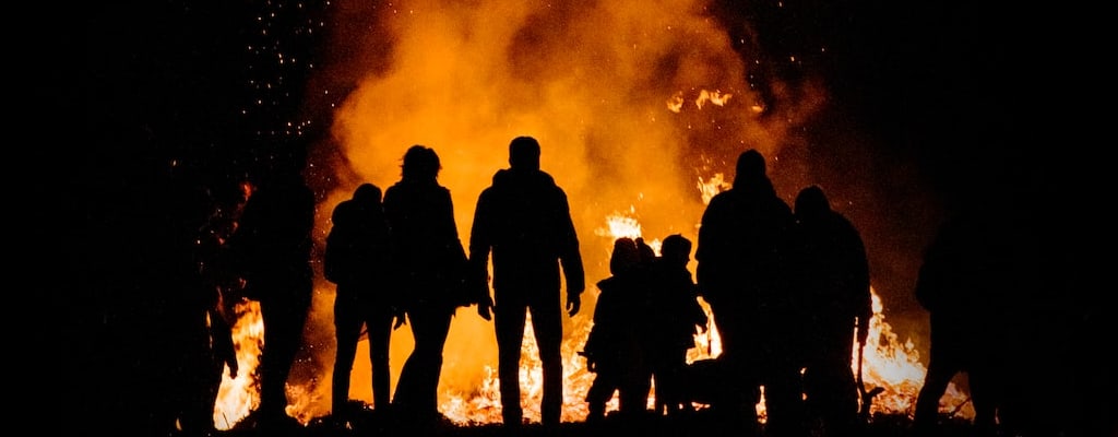 He aimed and shot, igniting a blazing fire.