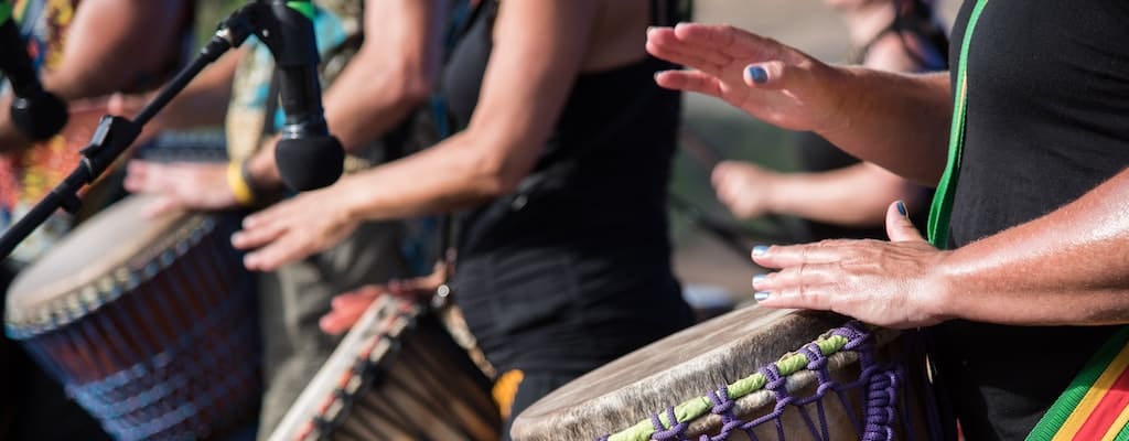 The drummer played a mesmerizing rhythm.