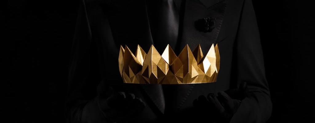 She wore a sparkling jewel-encrusted crown.