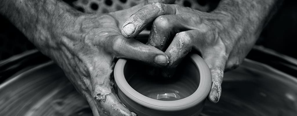 The craftsmanship of pottery reveals artistry and clay creation.