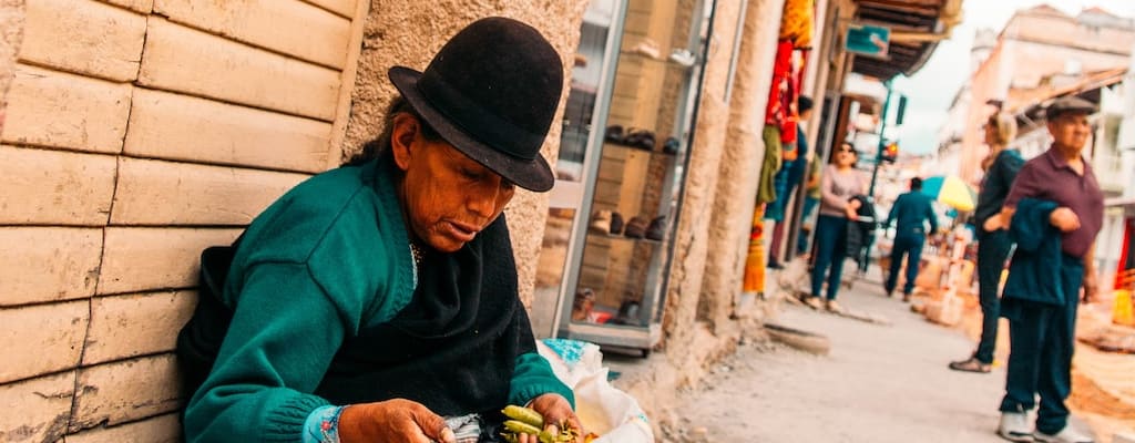 Walking on the pavement, determination leads to job search success.