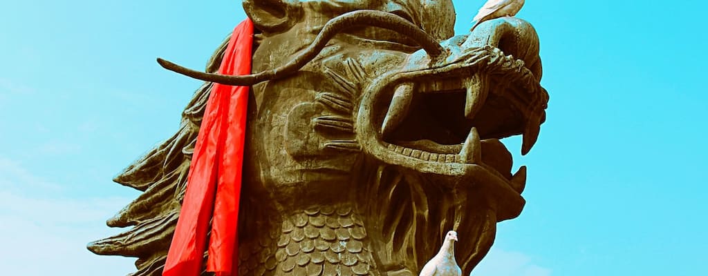The dragon's tail tickled my face.
