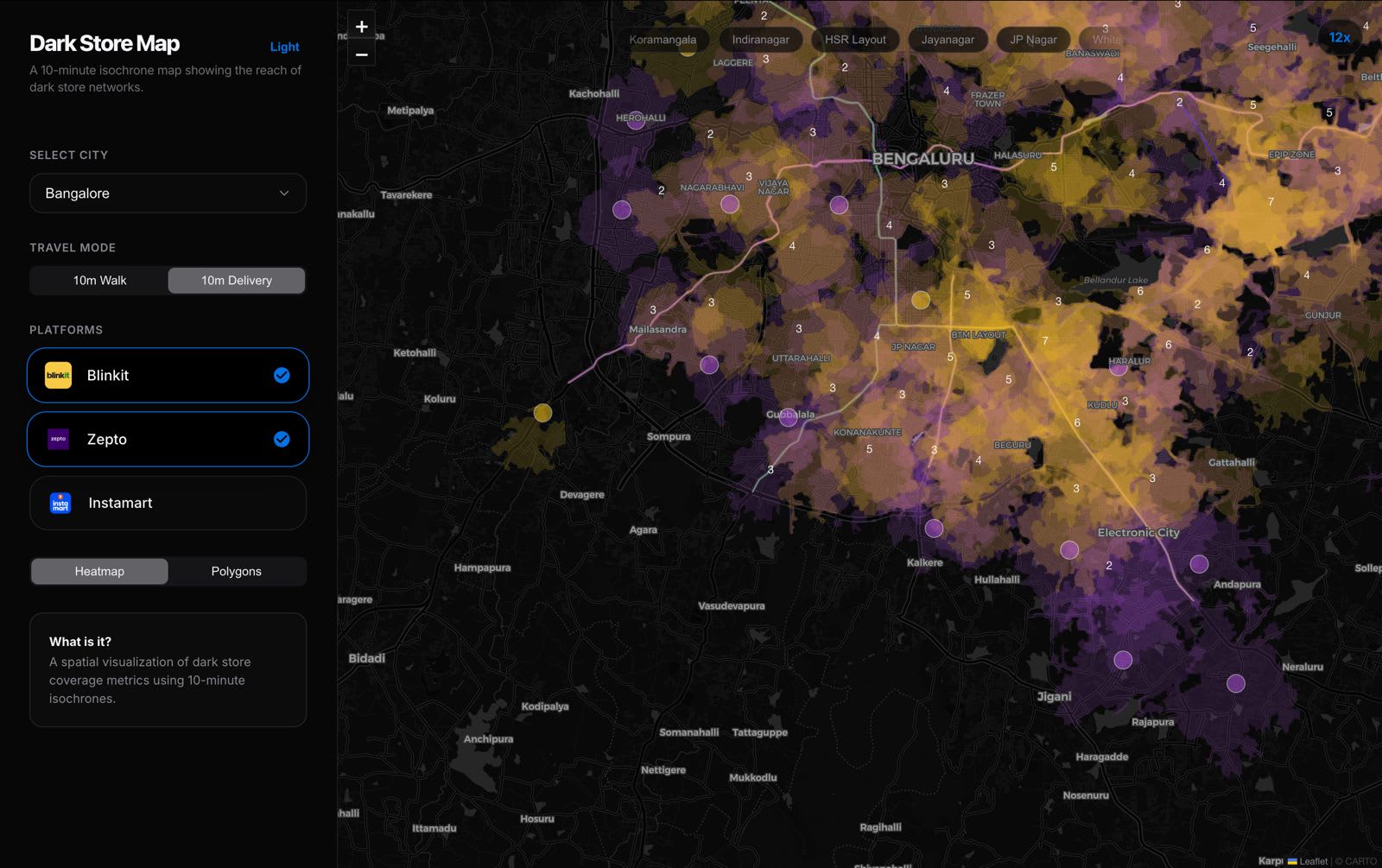 Dark Store Map project screenshot 1