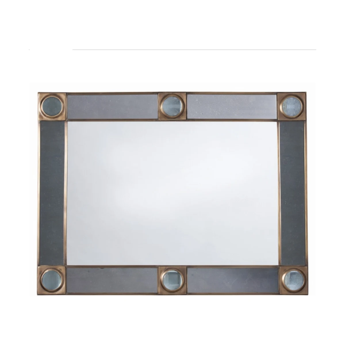 Designer Home luxury mirror with an industrial style with glass detailing at Luxuria London