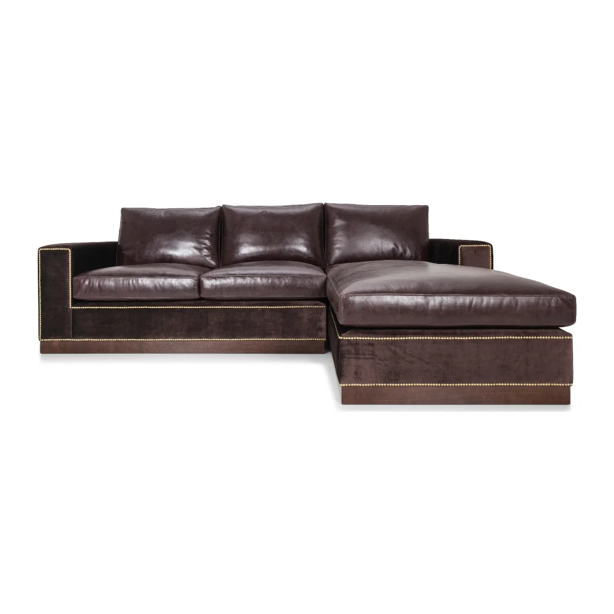 Luxury rich brown Omarz leather sofa by Luxuria London