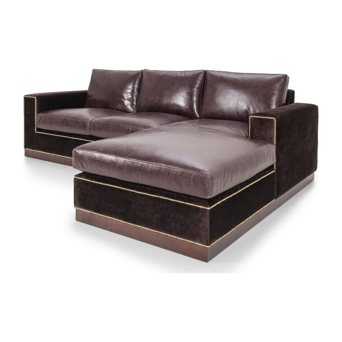 Luxury rich brown Omarz leather sofa by Luxuria London