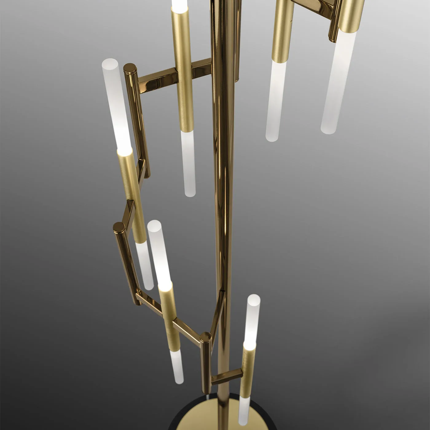 12 Light Ekle Floor Lamp In Brushed Gold With Bronze Accents
