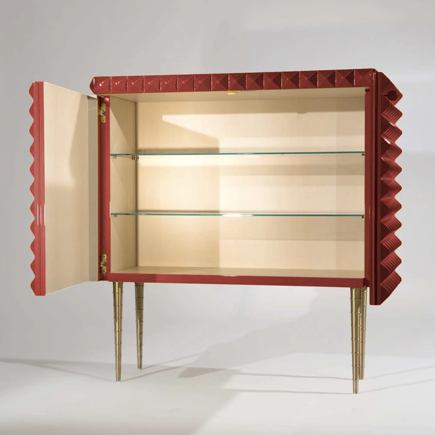 1940 Red Lacquered Cabinet by Paolo Buffa