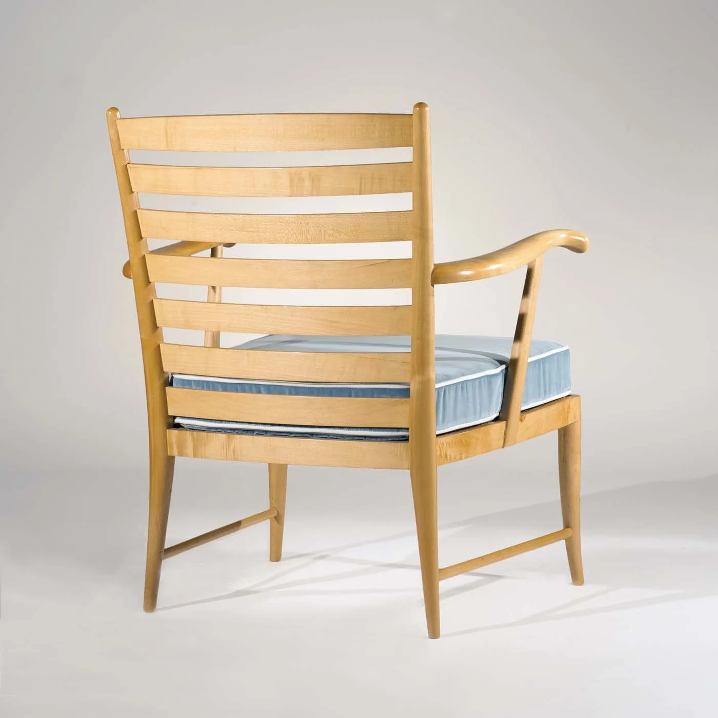 1955 Blue Tiny Armchair by Paolo Buffa in Maple Wood