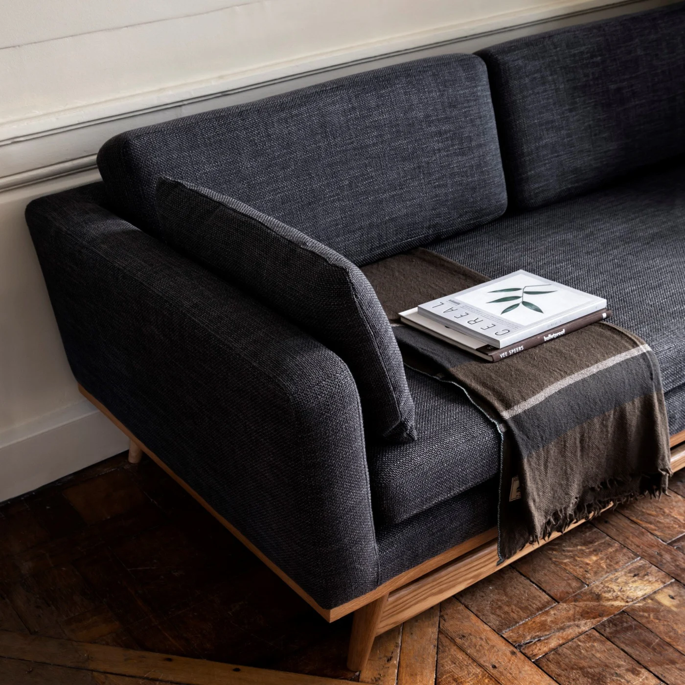 210 Scandinavian Style 3 Seater Fabric Sofa